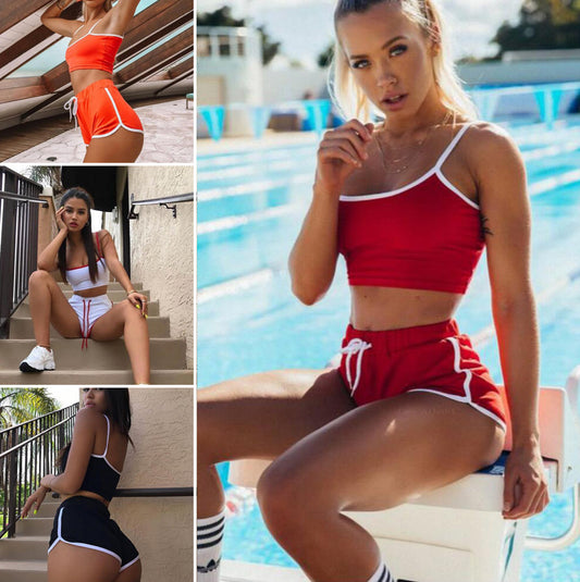 FitEcoLifestyle™ Sommer Sportset – Atmungsaktive Laufhose &amp; Top für Damen