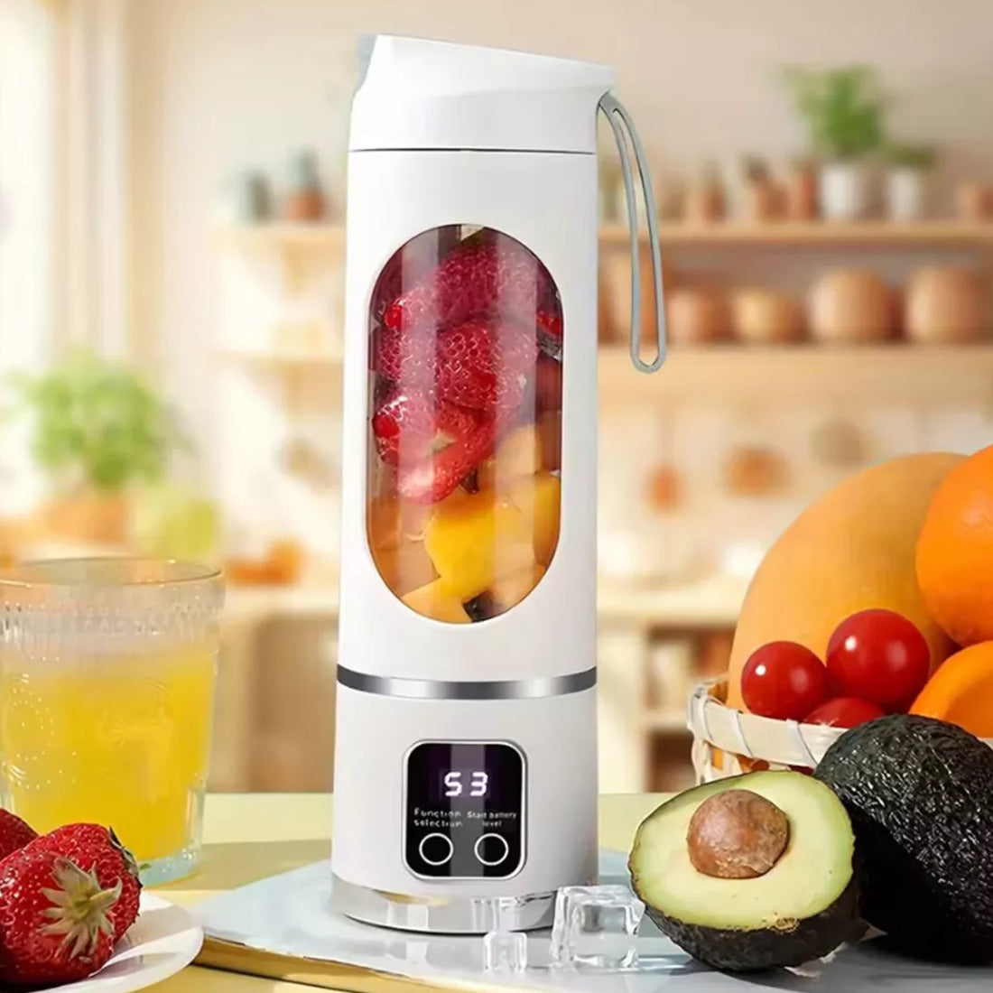 FitEcoLifestyle™ Tragbarer Smoothie-Mixer – Wiederaufladbar & Nachhaltig für unterwegs. 450 ml - FitEcoLifestyle